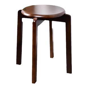 圆木凡品凳子家用餐凳圆凳餐桌凳子实木凳子板凳叠放餐椅化妆凳