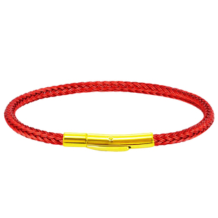 结实简约手链绳钢丝编织串珠手绳可穿3D硬金转运珠男女款DIY饰品