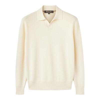 LoroPiana/诺悠翩雅男士针织衫美利奴羊毛梭织简约肩部下垂新款