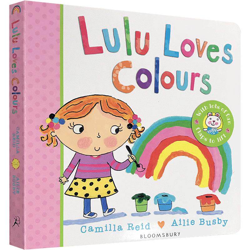 英文原版绘本 Lulu Loves Colous露露爱颜色 幼儿启蒙图画 纸板翻翻书 露露lulu系列 认知书读物 儿童英语辅导进口正版趣味故事书