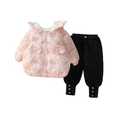 女宝宝棉衣棉裤套装2025新款