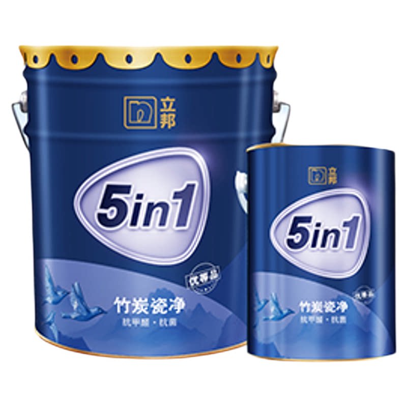 立邦竹炭瓷净抗甲醛五合一室内家用墙面白色乳胶漆涂料油漆同城15