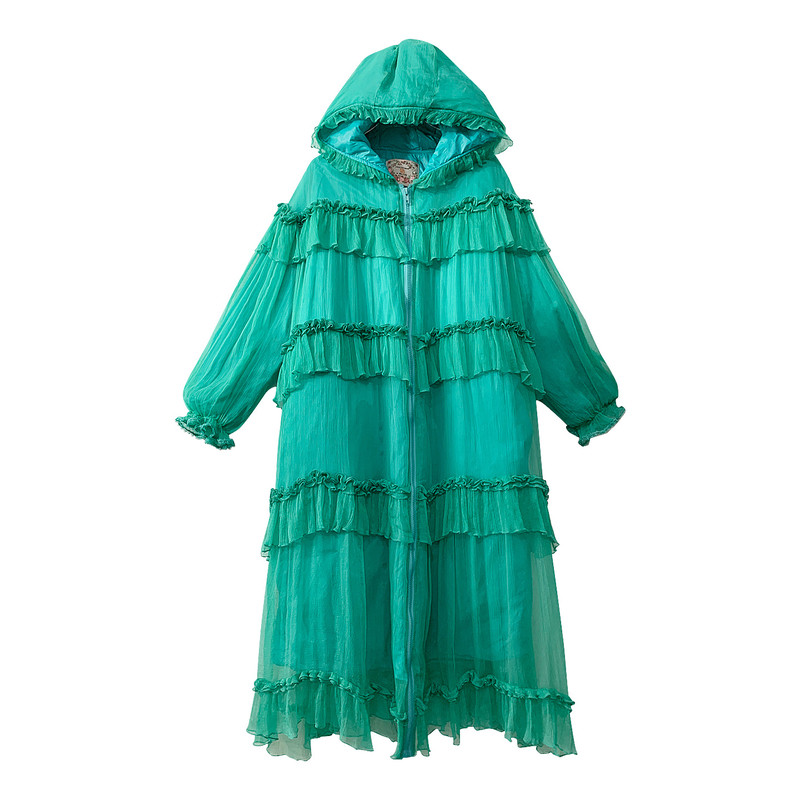 桑蚕丝棉服女小个子时尚百搭外套高端轻奢连帽中长款轻薄保暖棉衣