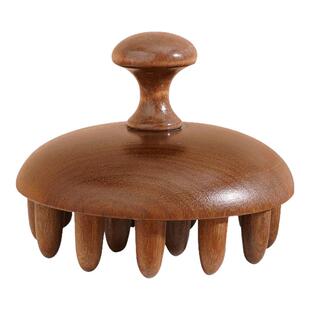 天然檀木圆盘头部经络头皮按摩梳头疗梳脱发养发木梳子指环梳便携