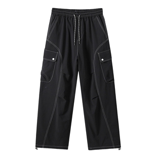 男生工装羽绒裤男款外穿冬季加厚滑雪裤宽松直筒休闲裤2026年新款