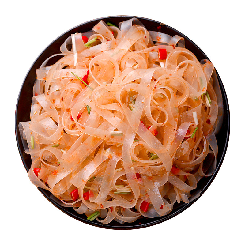 水晶凉皮宽粉皮凉拌菜干货食材