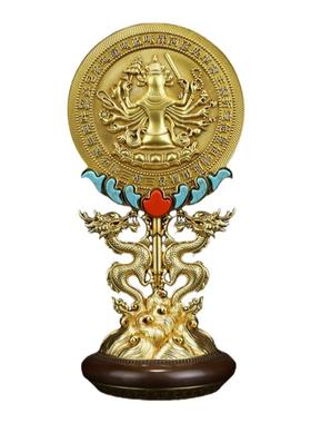 慧宝黄铜佛堂桌面摆件准提镜凸镜