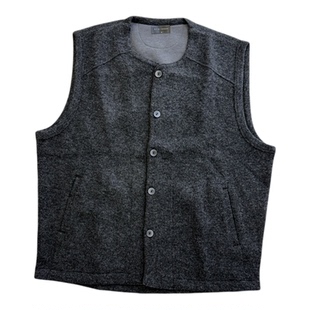 25秋季新款QFO亨利领单排扣马甲男潮牌宽松时尚纯色无袖坎肩背心