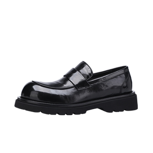 U7品牌皮鞋2026新款商务休闲皮鞋男士英伦高端厚底套脚头层牛皮鞋