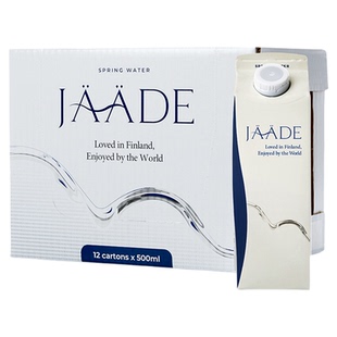 JAADE芬兰进口矿泉水500ML*12利乐包天然泉水整箱