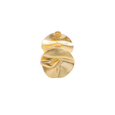 LaSerenidad复古褶皱圆形耳环女