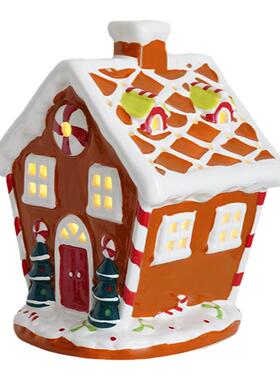 北欧房子发光灯摆件手绘