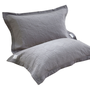 绑带款纯棉纱布枕巾一对装防滑不脱落全棉枕头巾盖巾防口水头油男