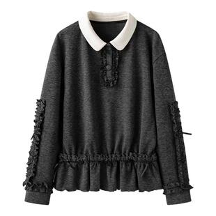 ASBR【时髦贵女】源C料~甜酷减龄黑色蝴蝶结绣花饰短款时尚套装女
