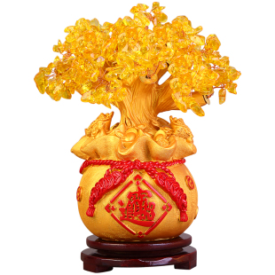 发财树摆件招财客厅工艺品玄关摇钱树酒柜装饰品乔迁新居开业礼物