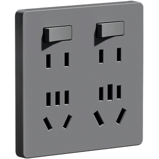 86型二开十四孔插座带开关面板家用厨房10孔8孔五孔多孔独立控制