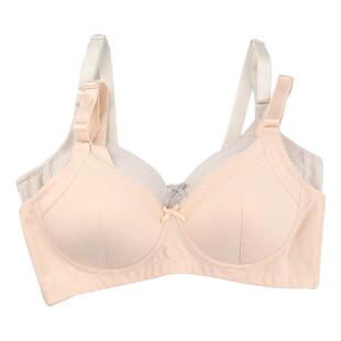 浅上屋大码全棉文胸初高中发育期无钢圈上托定型少女学生内衣胸罩