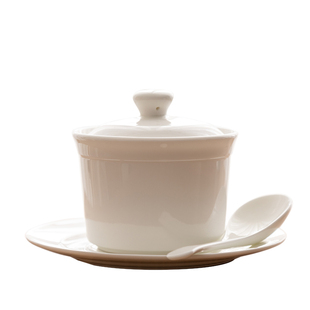 家用骨瓷隔水炖燕窝炖盅小陶瓷蒸蛋带盖汤盅白瓷一人份煲汤锅瓦罐