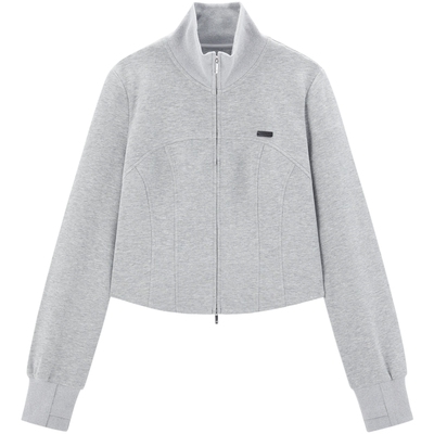 太平鸟针织空气层外套半裙套装