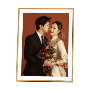 婚纱照艺术水晶摆台洗相片做成相框简约窄边一体定制情况照片高级