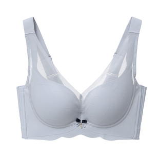 安芝娜2024春夏大胸显小内衣女薄款透气大码调整型无钢圈文胸3411