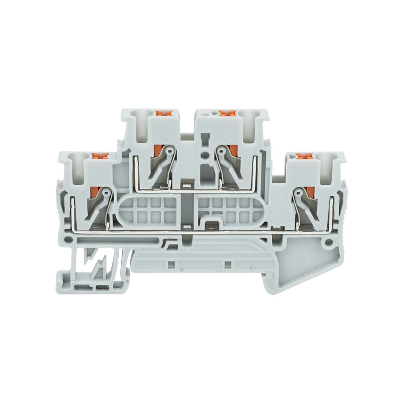 PTTB2.5双层弹簧式组合接线端子免工具PT2.5两层导轨直插式端子排