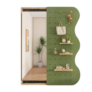 隐形穿衣镜挂墙家用可关闭推拉全身镜贴墙壁挂洞洞板玄关试衣镜子