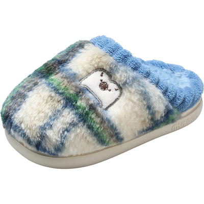 牧童儿童保暖锁温居家棉拖鞋