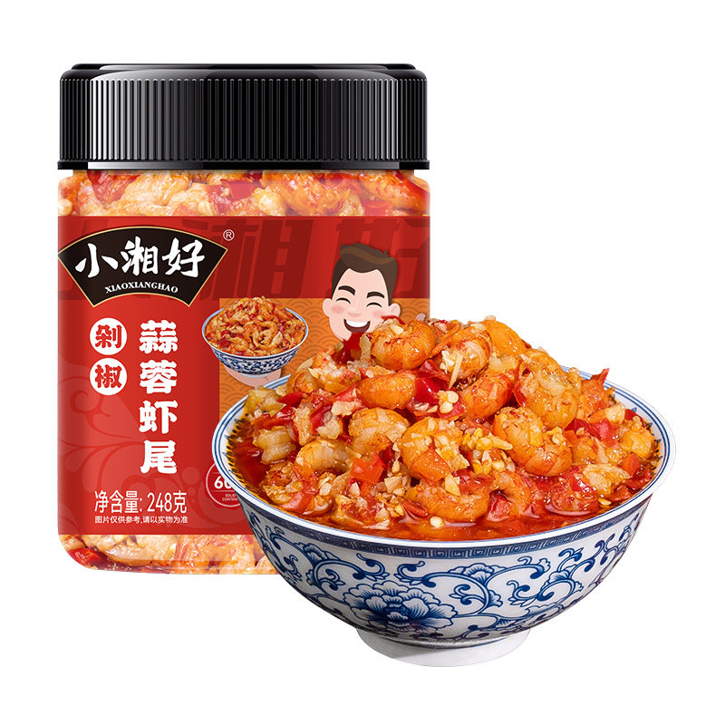 小龙虾蒜蓉酱香辣虾尾酱湖南特产辣椒酱下饭菜瓶装虾肉拌饭拌面酱