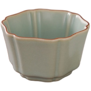 汝窑天青玛瑙入釉茶道中式复古大号手工青瓷窝角汝瓷主人杯茶杯