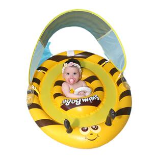 SWIMBOBO婴儿游泳圈儿童宝宝戏水游泳圈安全坐圈座圈带遮阳玩水圈