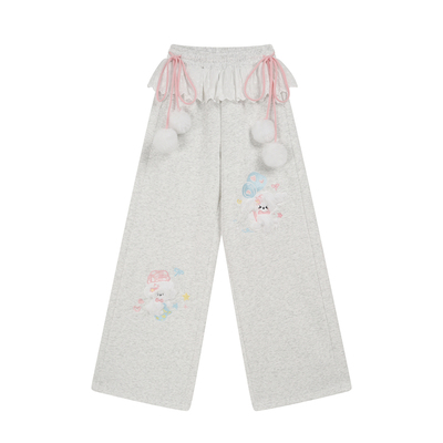 文文不乖原创甜美蕾丝休闲裤