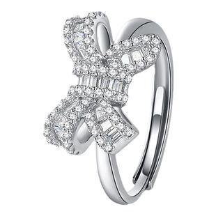 Fanci范琦【灵动结系列】情人结戒指蝴蝶结情侣对戒925银礼物