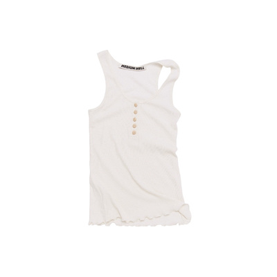 随性度假亨利领罗纹假日背心