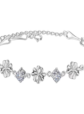 新品四叶草银手链女 时尚日韩版首饰素馨花手链 925手饰品批发