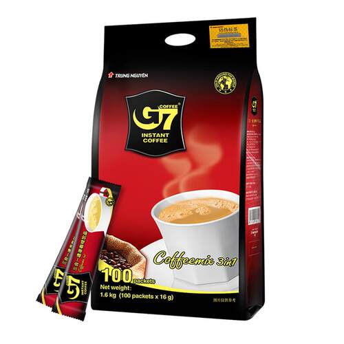 越南原装进口中原g7原味速溶咖啡1600g三合一100条装官方正品袋装