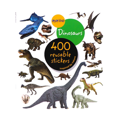 进口英文原版正版 Eyelike Stickers: Dinosaurs 恐龙主题贴纸书 含400张贴纸 幼儿童启蒙认知互动玩具书边学边玩 亲子读物Workman