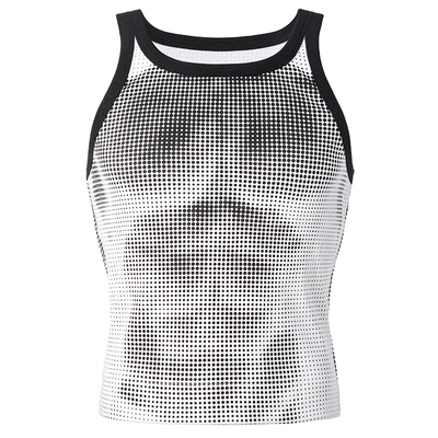 TOMATOPAPA修身圆点背心男士高弹套头外穿显身材短款肌理运动穿搭