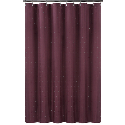 黛世手工欧式奢华烫钻防水布浴帘