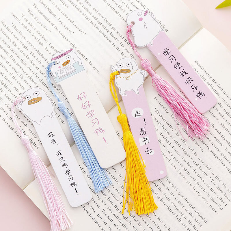 流苏木质书签小学生奖励小礼品实用儿童文具幼儿园分享小礼物益智
