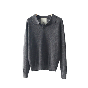 设计师款!非常有调性!外贸男装秋冬季纯色百搭休闲针织衫毛衣潮