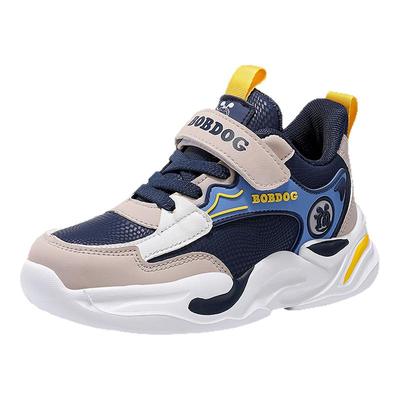 巴布豆男童皮面防水运动鞋新款