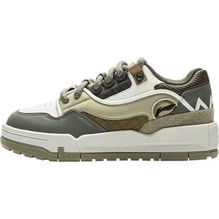 李宁001 BTC MEGA休闲鞋男鞋冬季新款经典厚底板鞋舒适低帮运动鞋