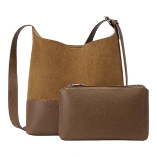 星期六水桶包包女款秋冬新款休闲软皮通勤单肩斜挎包大容量子母包