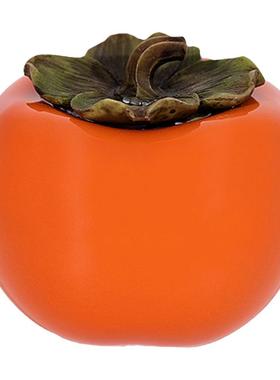 陶瓷柿子茶叶罐摆件柿柿如意装饰