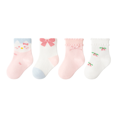 小龙人100%纯棉无骨婴儿薄款棉袜