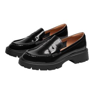 KISSCAT接吻猫[松弛慢人]乐福鞋春季复古英伦风小皮鞋真皮不累脚