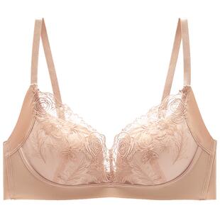 【舒挺杯】安莉芳玫瑰花蕾丝刺绣文胸女复古性感无钢圈聚拢内衣