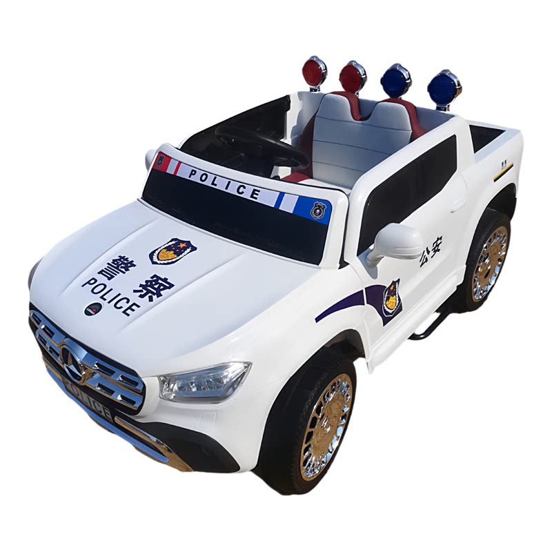 警车个性警察男女孩可坐人电动车