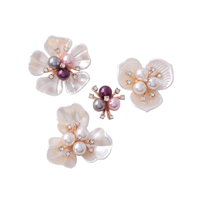 diy仿贝壳花材料别针款花朵1个